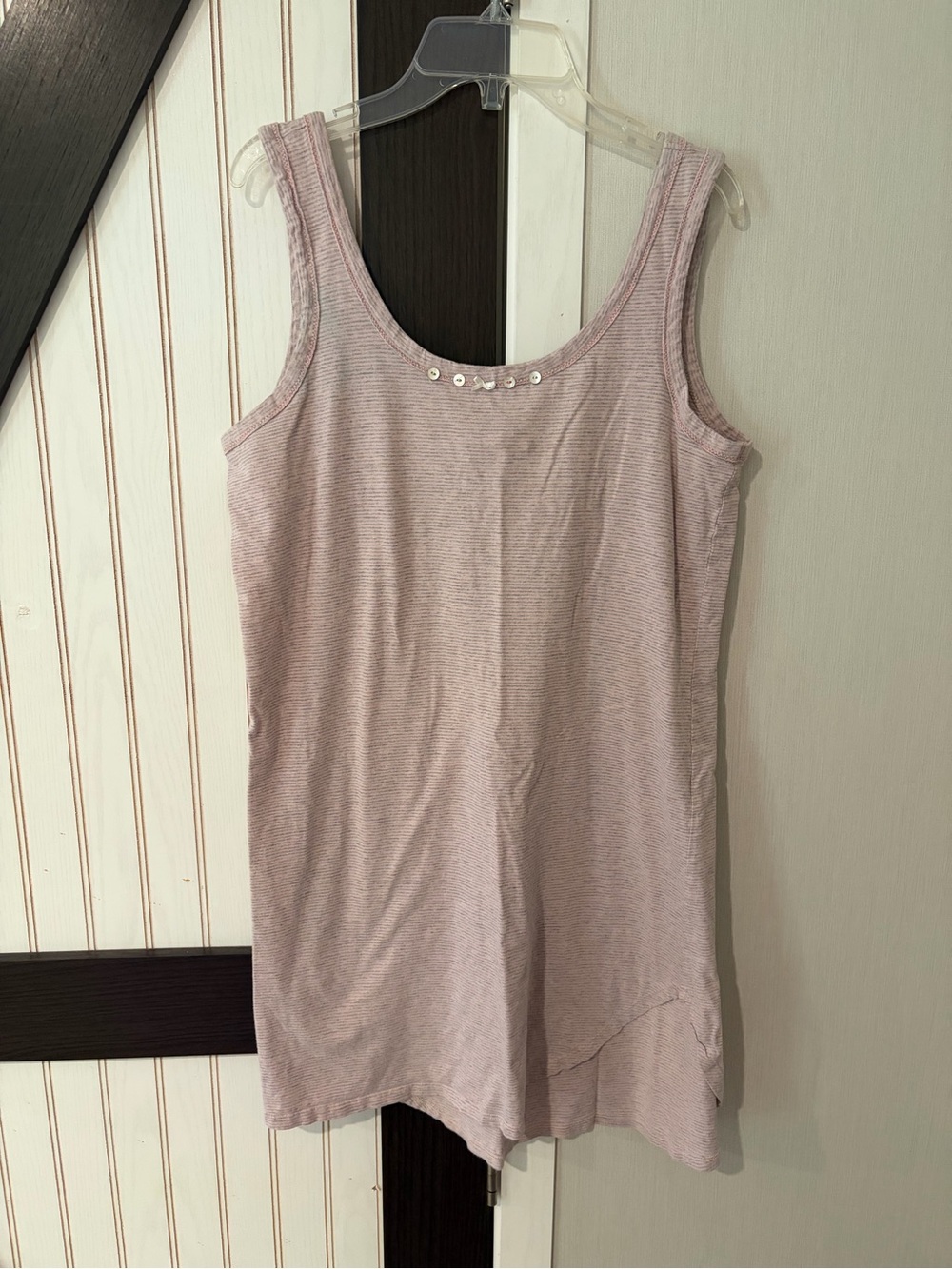 Sundance Light Mauve Scoop Neck Tank/Gown Tunic with Button Detail Small